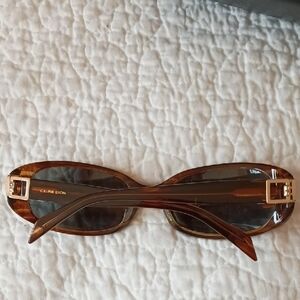 Celine Dion Brown Tortoiseshell Sunglasses, Gold Accents, Prescription Bifocals